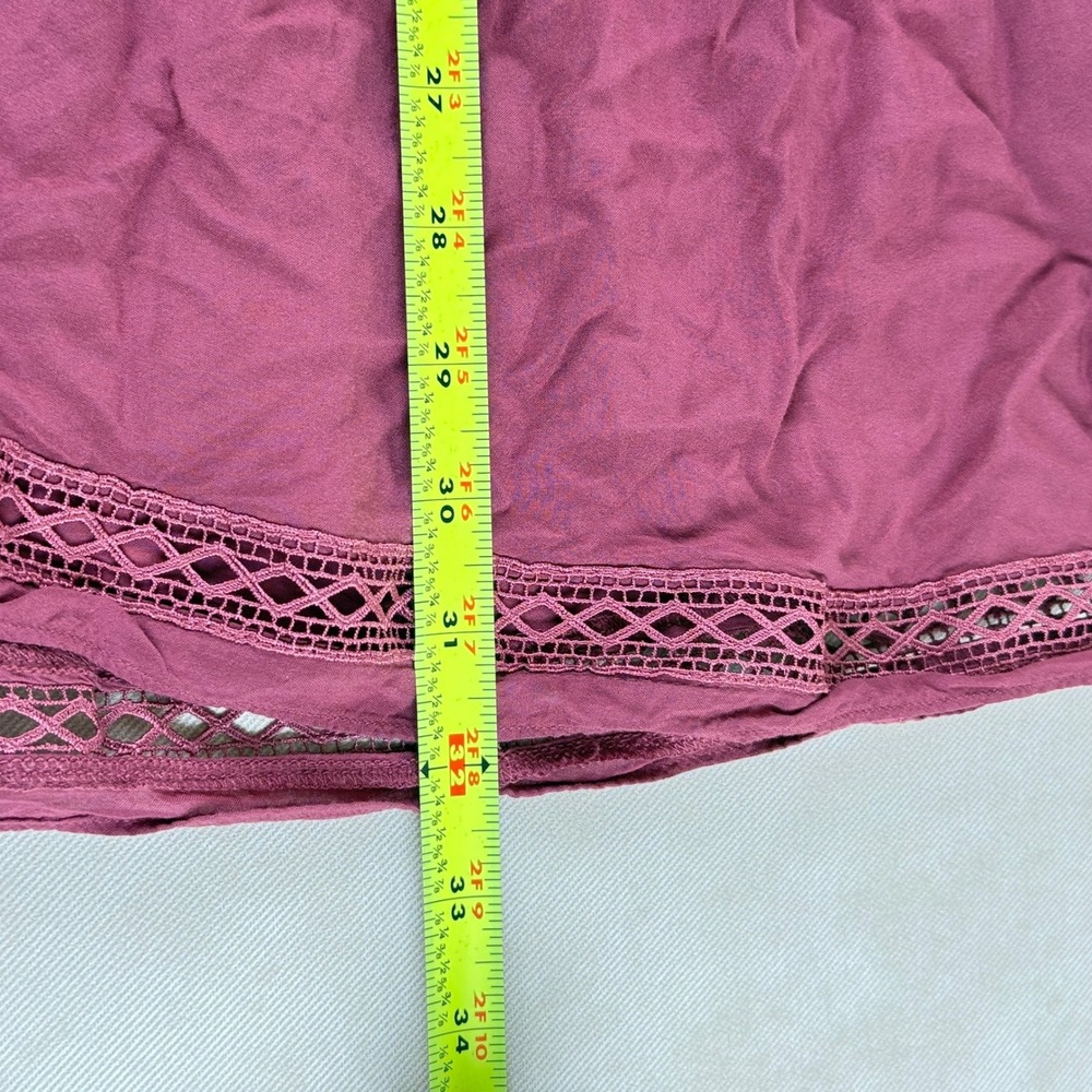 Lucky Brand Tunic Dress XS Boho Lace Burgundy Sleeveless Layered w Slip - Picture 13 of 13